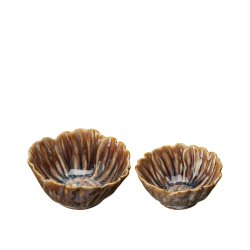 Skål Ellie brun keramik blomma Wikholm Form
