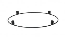 Rund ring adventsljusstake svart metall med ljushållare Speedtsberg