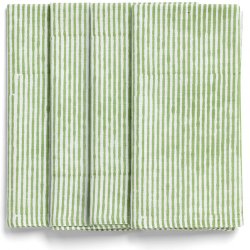 grön vit randiga servetter bomull Chamois